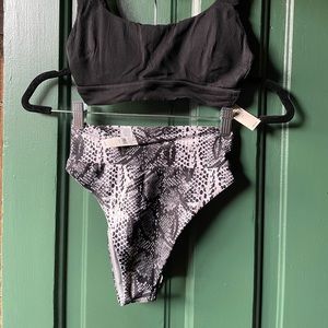 Aerie Snakeskin High Waisted Bikini Bottoms